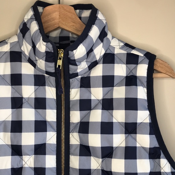 J. Crew plaid buffalo check down vest - Picture 3 of 11
